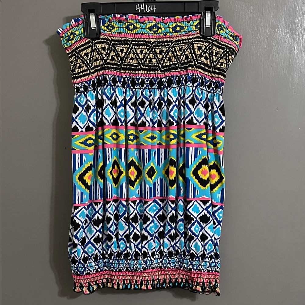 Colorful Geometric Print Dress Small